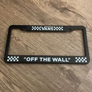 License plate frame vans